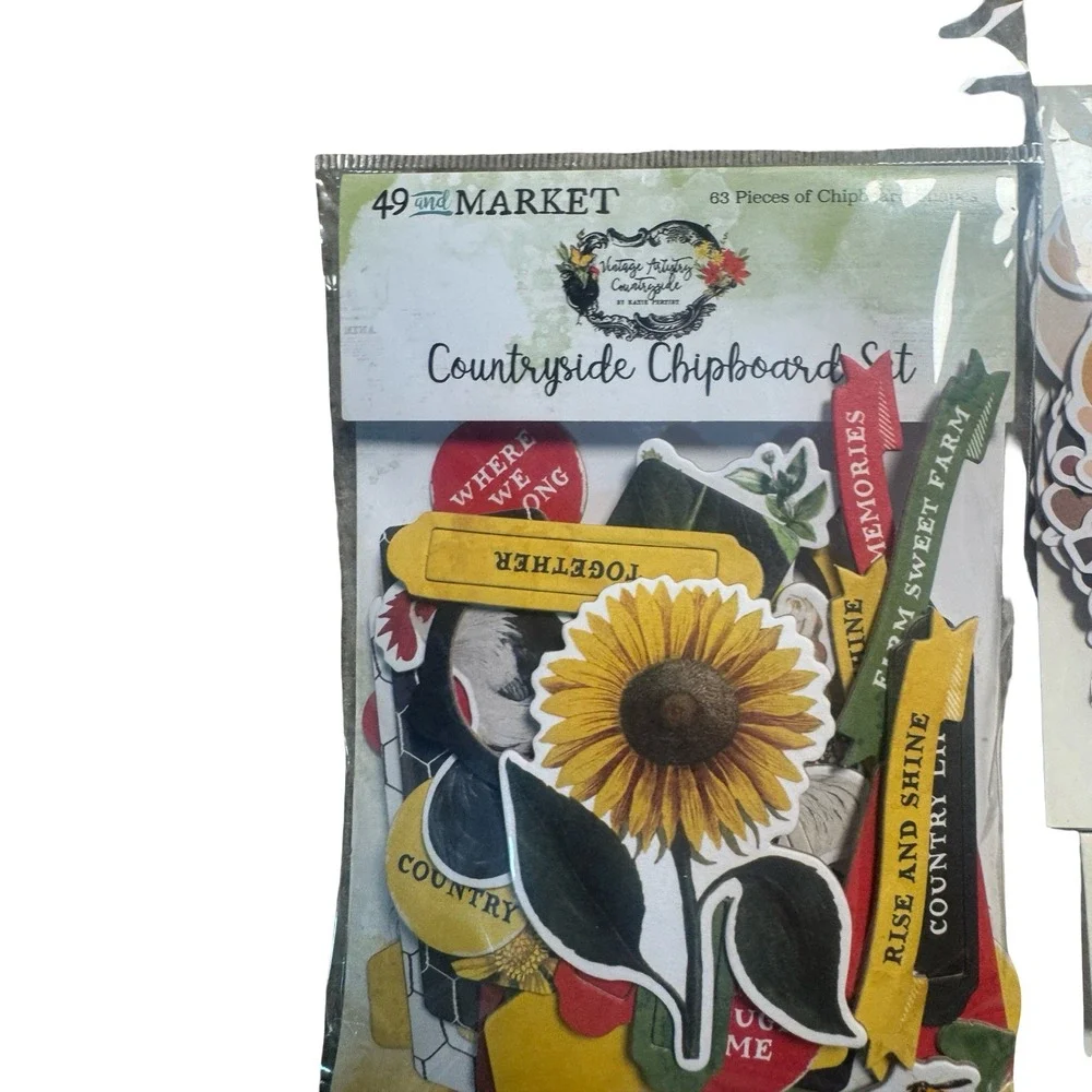49 and Market Simple Stories Scrapbook Ephemera Lot OS Multi Good Craft Supplies